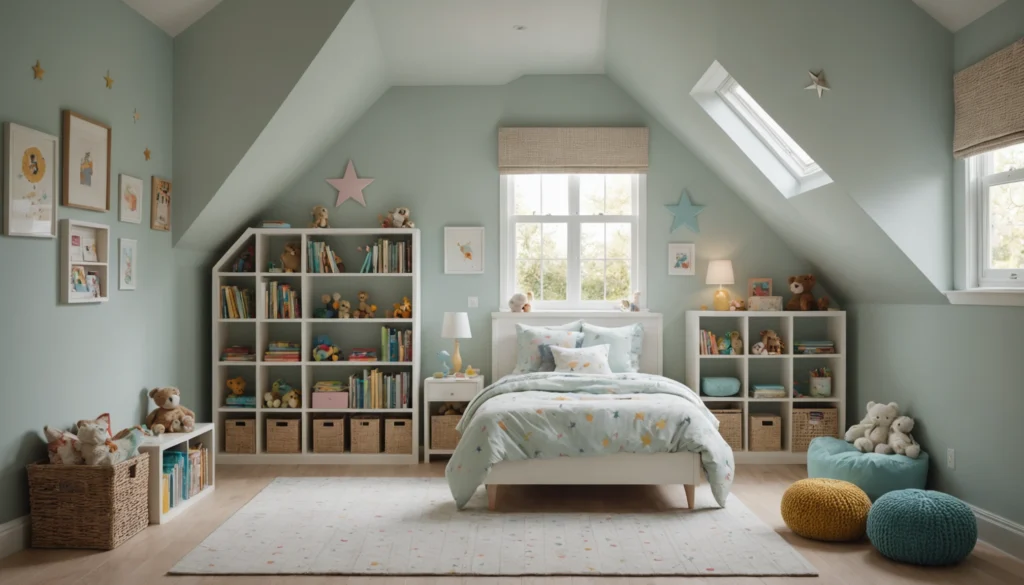 aménager petite chambre d'enfant sous pente de toit