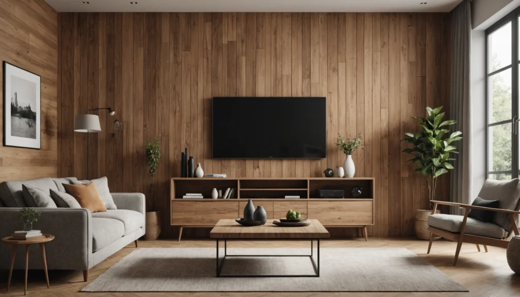 décorer le mur avec du bois
